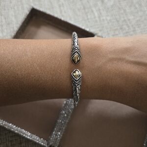 Samuel B. Sterling 18k Gold Hinge Bangle Bracelet